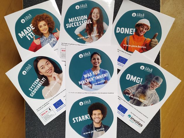 7 JAzA-Sticker mit lustigen Sprüchen